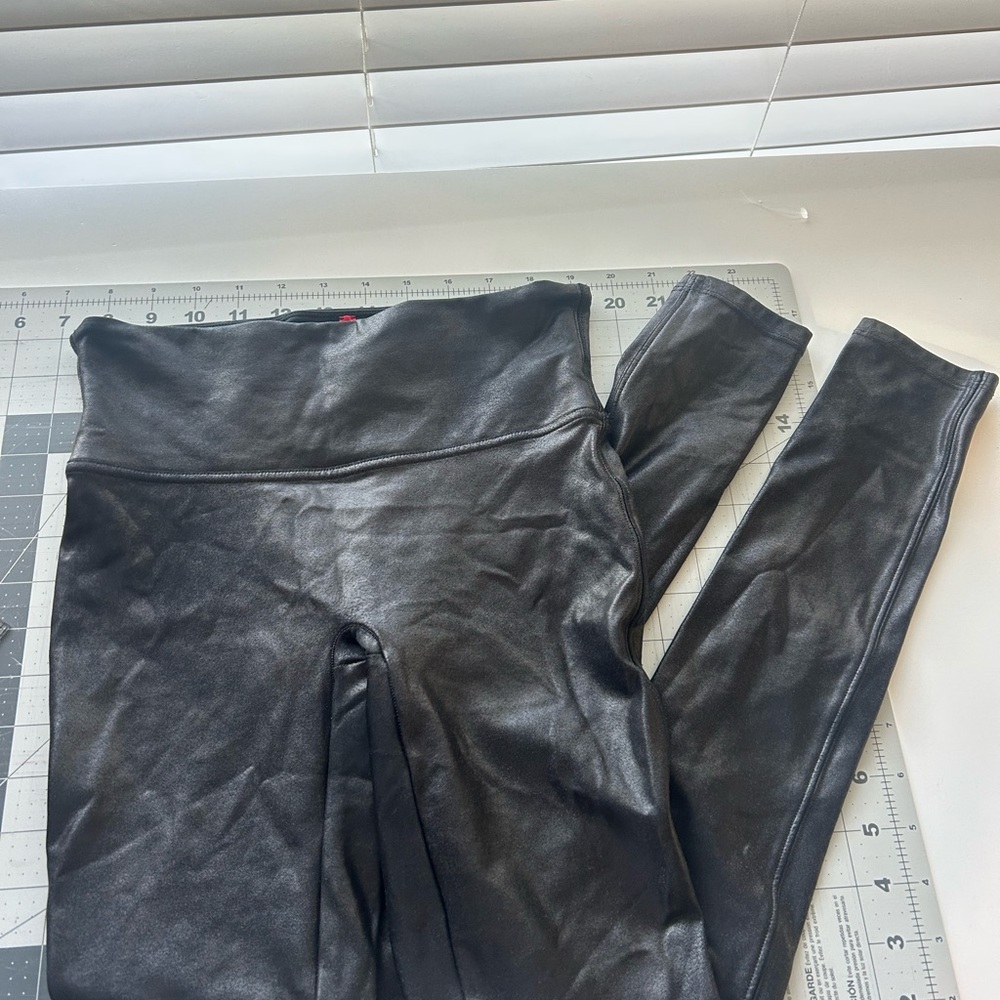 SPANX Black Faux Leather Leggings